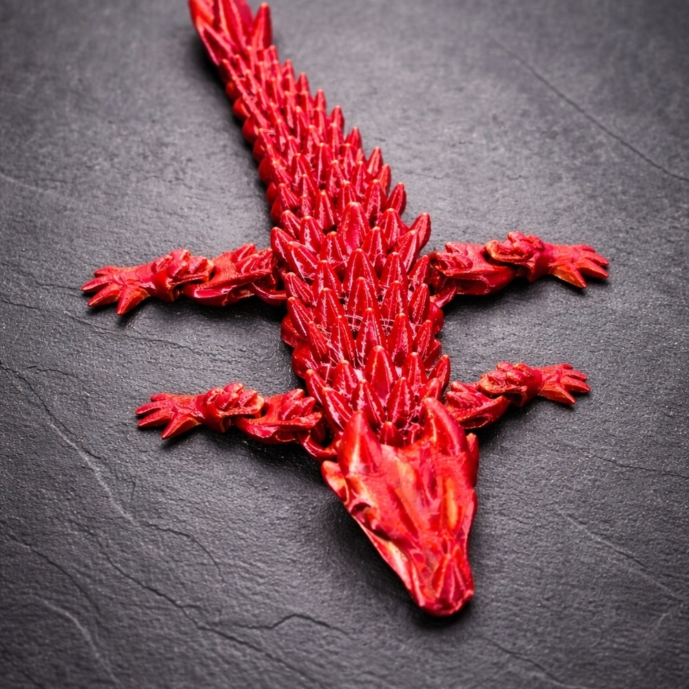 Articulated Red Dragon Figurine